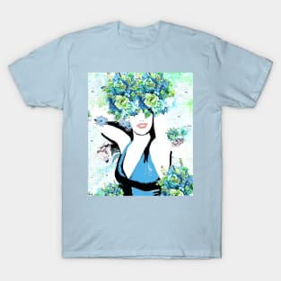 BLUE FLOWERS FOR A BEAUTIFUL GIRL T-Shirt